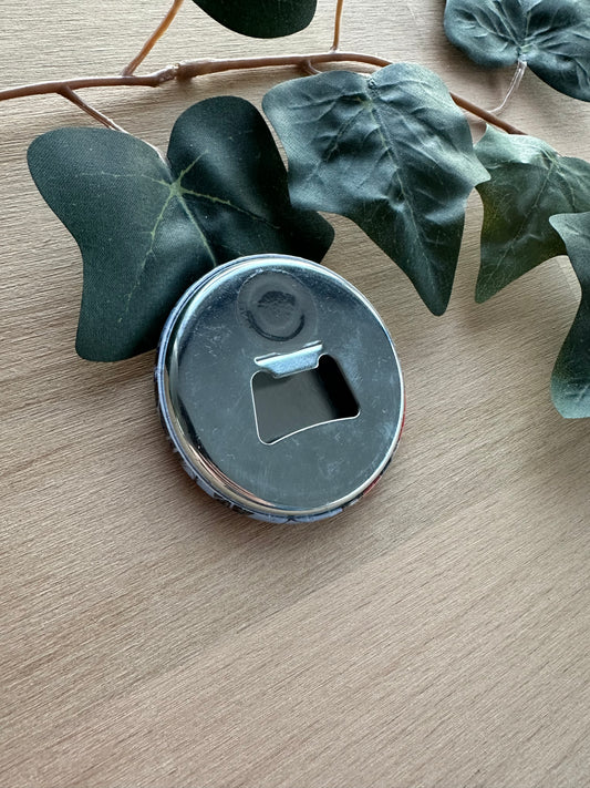 Round Bottle Opener Keepsake Magnet - Single