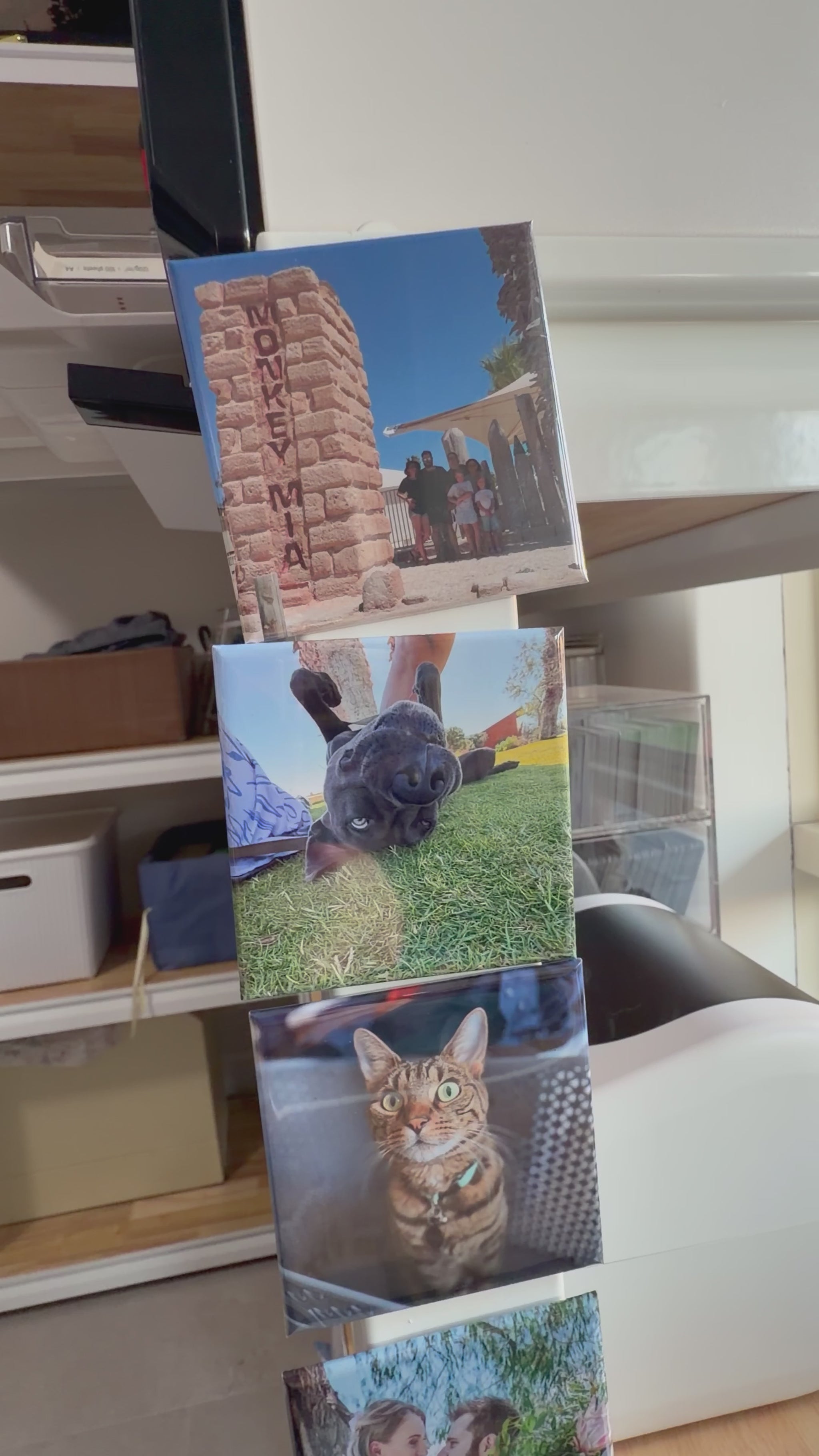 Video of magnets on metal shelf